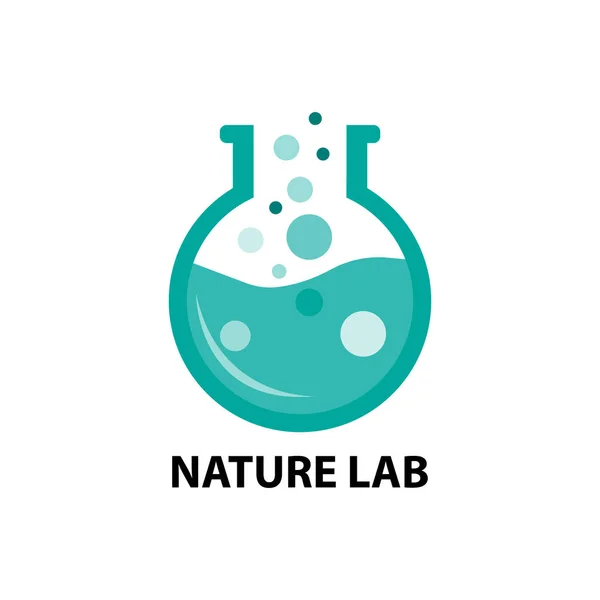 Přírodní Medicína Znak Logo Zelené Laboratoře Vektor Designový Prvek Pro — Stockový vektor
