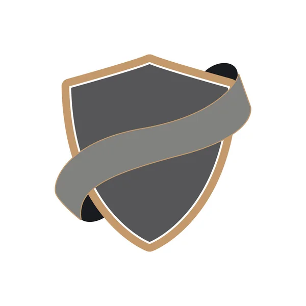 Shield with ribbon vector image — Stock Vector