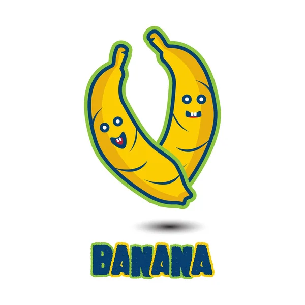 Plátano ilustración vector de dibujos animados — Vector de stock
