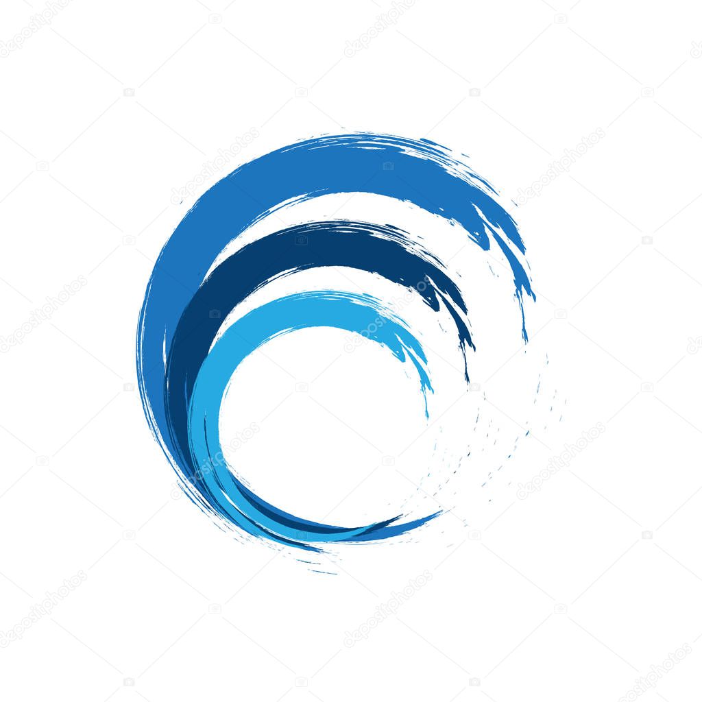 Abstract wave business logo on white background