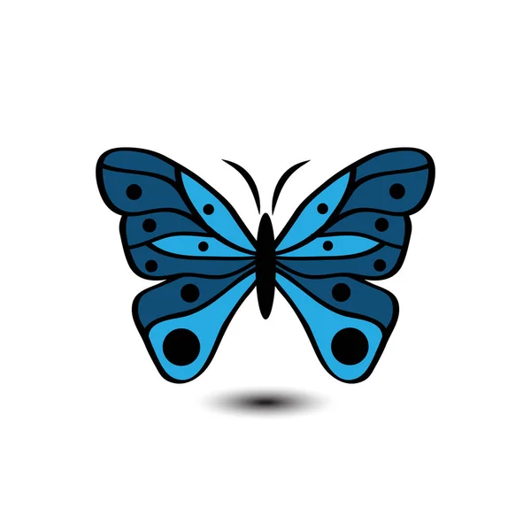 Kelebek vektör görüntü beyaz arka plan — Stok Vektör