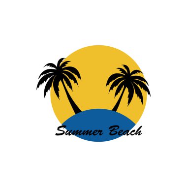 yaz plaj logo vektör görüntü