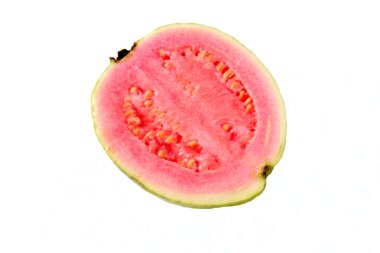 Beyaz arkaplanda taze guava