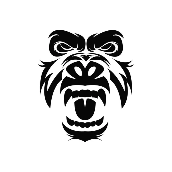 Modern Head Monkey Logo Vector — Stock Vector