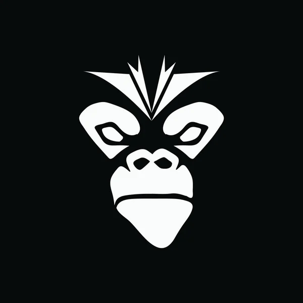 Cabeza mono vector logo — Vector de stock