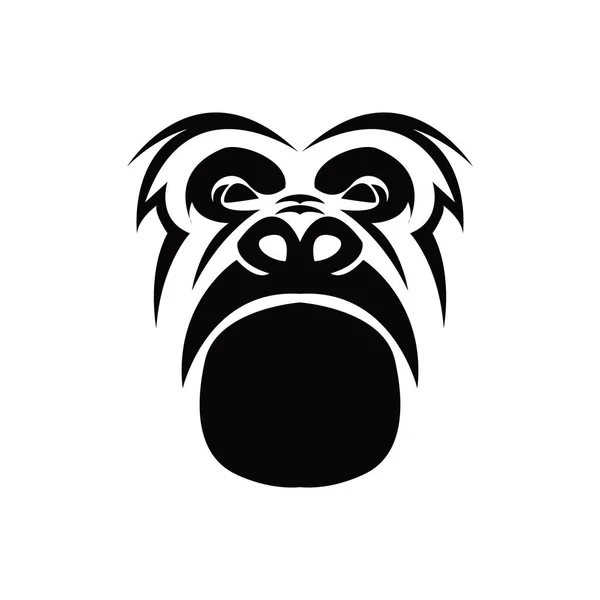 Logo vector cabeza gorila — Vector de stock