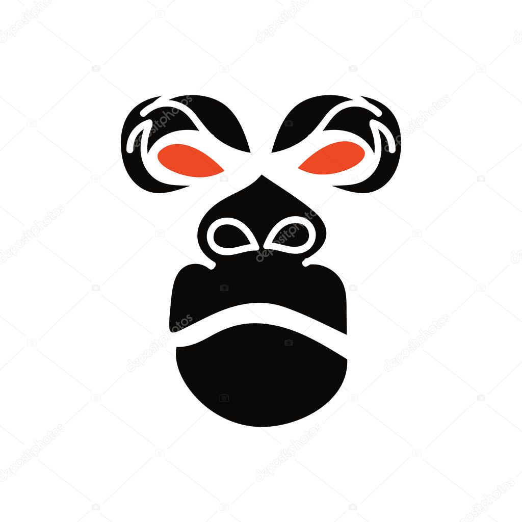 Head monkey vector logo for sport business