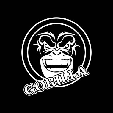 goril baş vektör çizimi