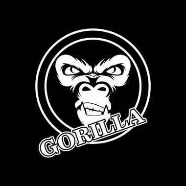 goril baş vektör çizimi