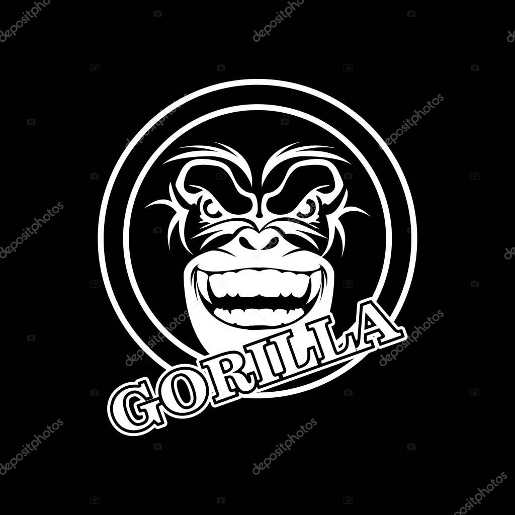 Gorilla head vector illustration,sport business logo