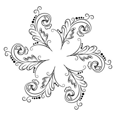 Hindistan Mogul, beyaz arka plan üzerinde izole grup geleneksel oryantal etnik motifi