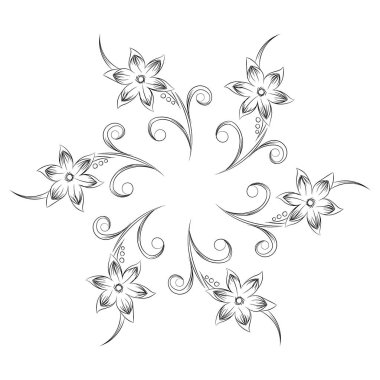 Hindistan Mogul, beyaz arka plan üzerinde izole grup geleneksel oryantal etnik motifi