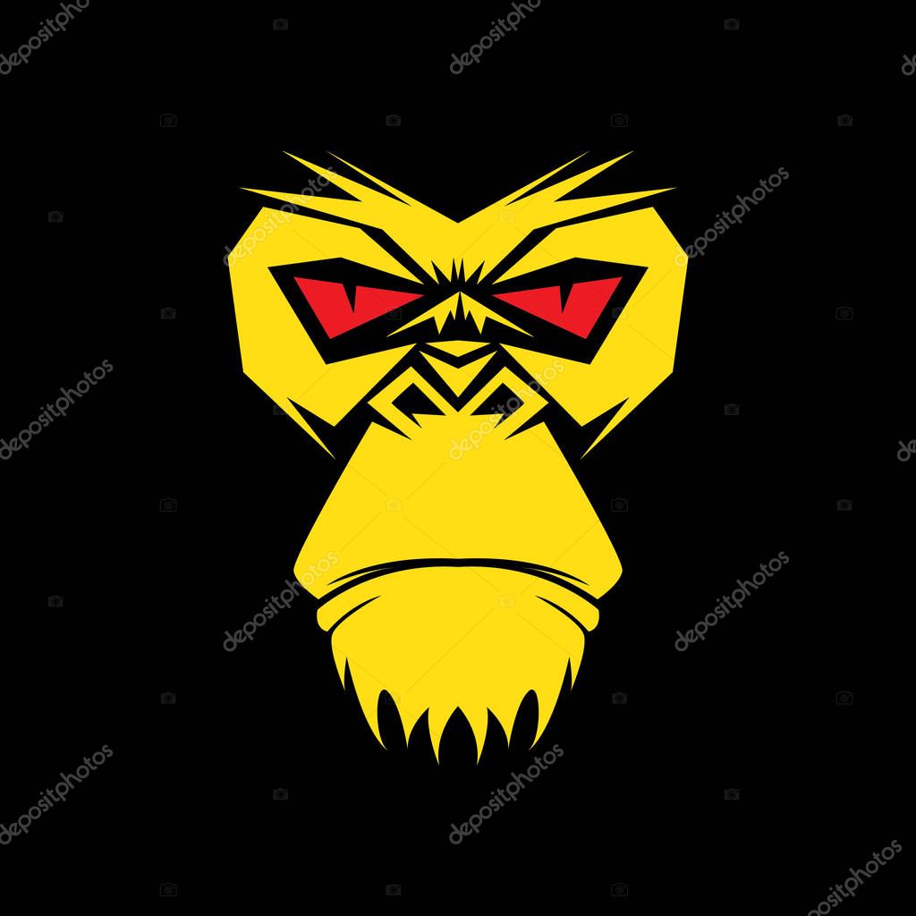 Gorilla head vector illustration for sport business logo