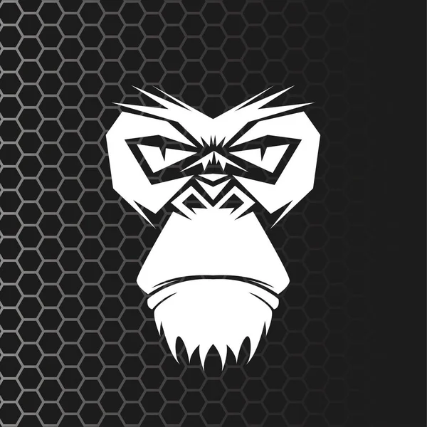Gorilla fej-vektoros logo — Stock Vector