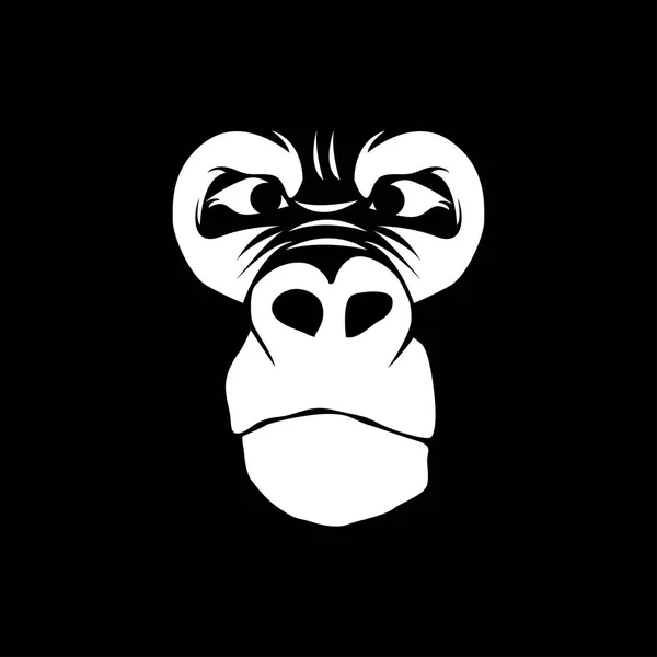 Gorilla huvud vektor logo — Stock vektor