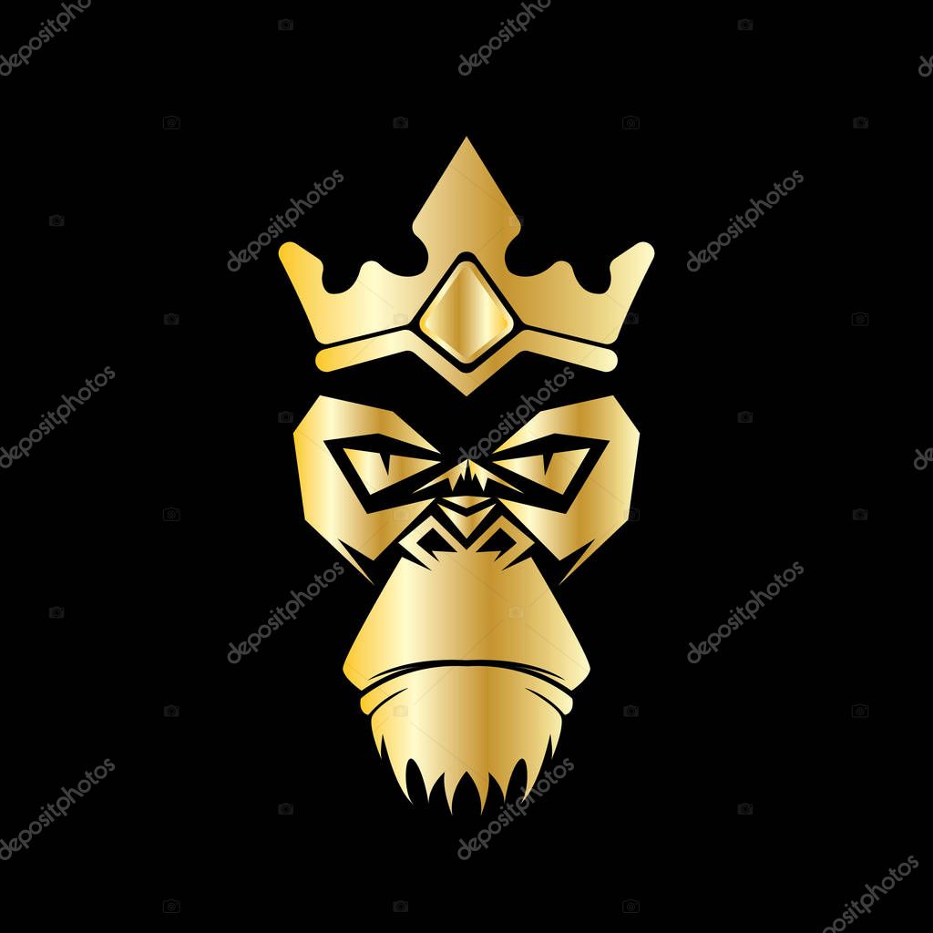 Gorilla head vector logo for sport symbol
