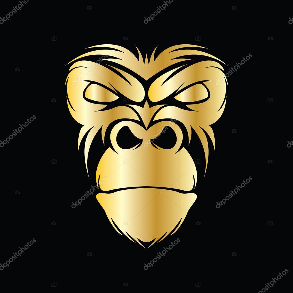 Gorilla head vector logo for sport symbol