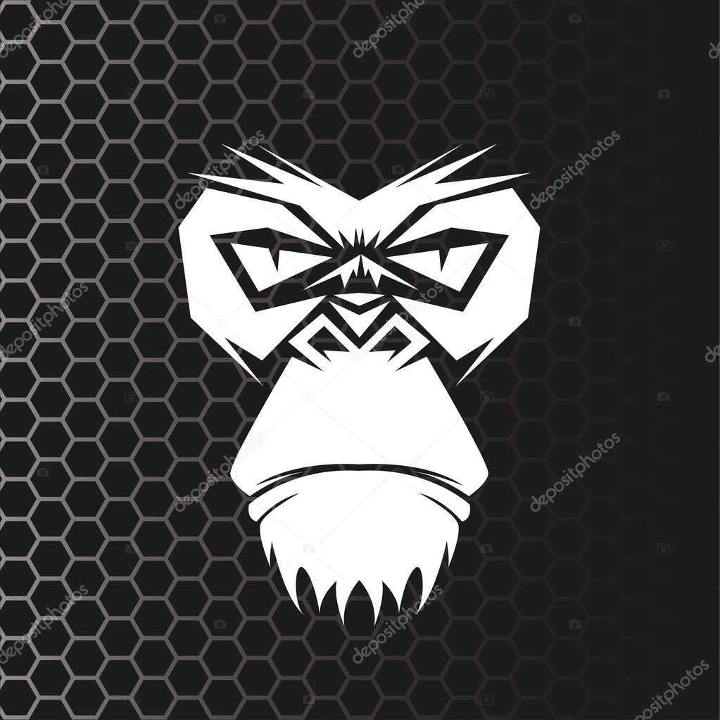 Gorilla head vector logo for sport symbol