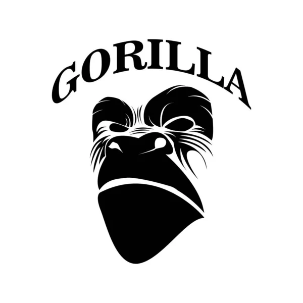 Logo vector cabeza gorila — Vector de stock
