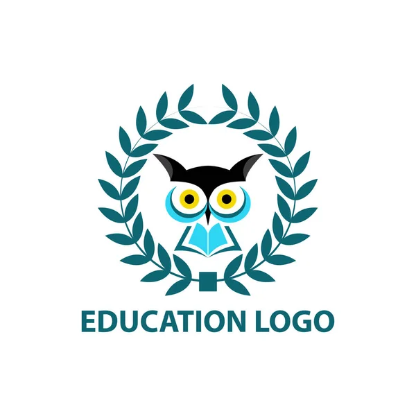 Diseño Del Vector Del Logotipo Educación Con Búho — Vector de stock