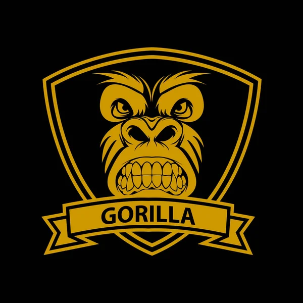 Gorilla Head Vector Logo Sport Design — Stock Vector
