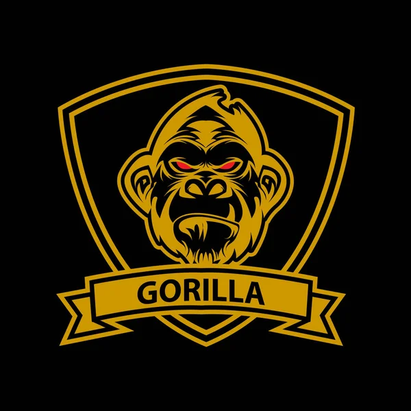 Gorilla Head Vector Logo Sport Design — Stock Vector