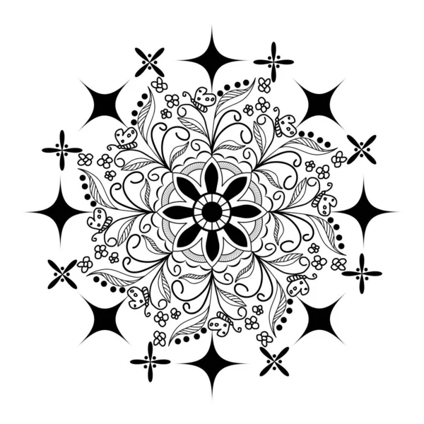 Цветочный Мандала Мотив Текстурой — стоковый вектор