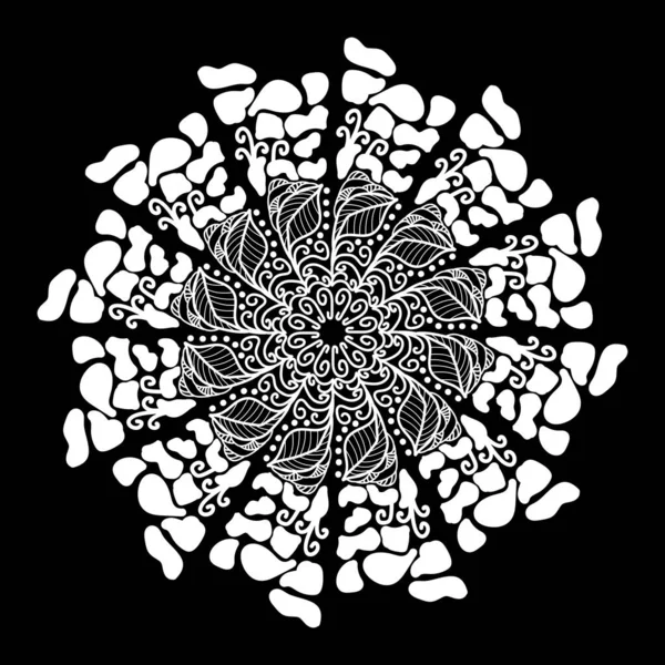 Motif Floral Mandala Dengan Tekstur - Stok Vektor