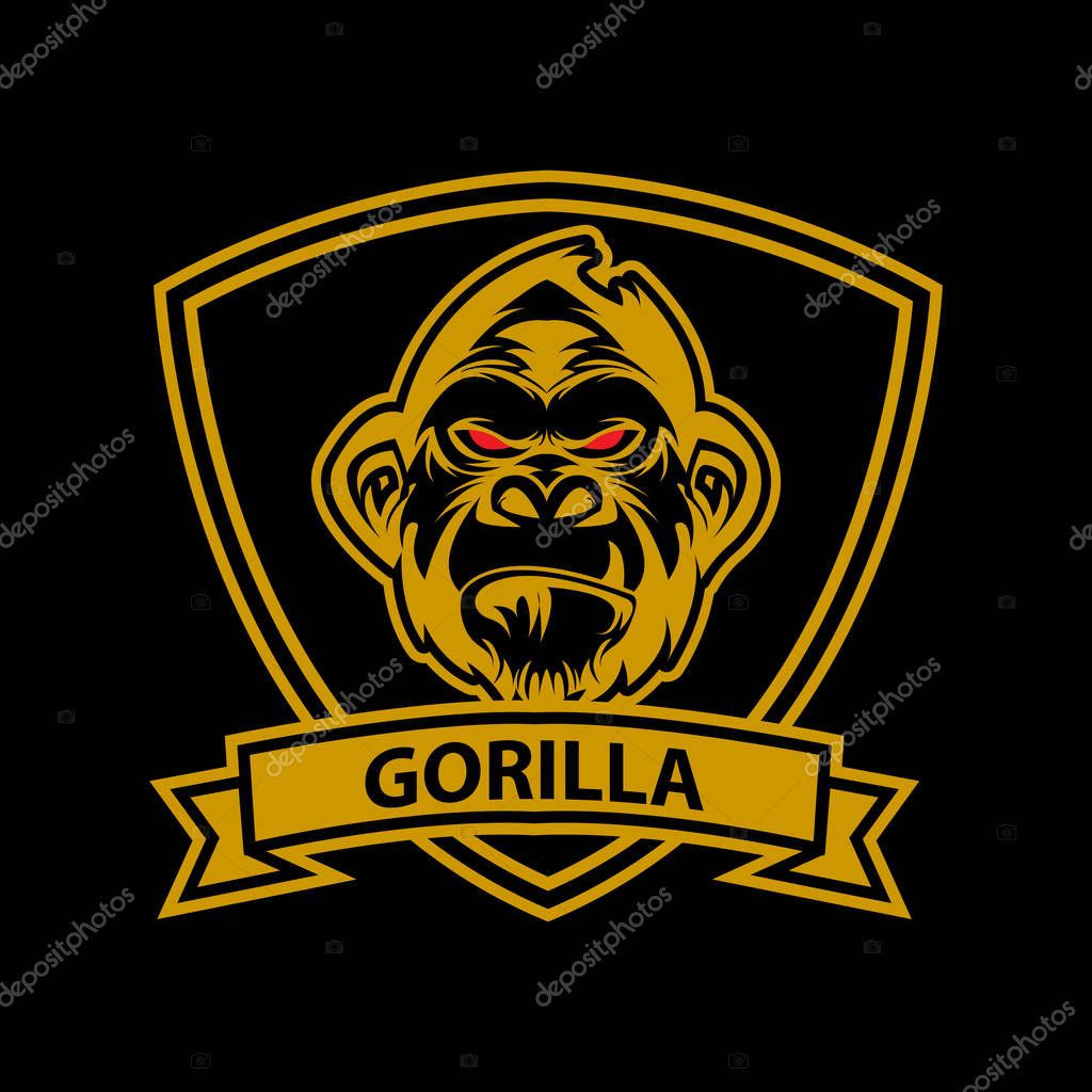 Gorilla head vector logo sport design