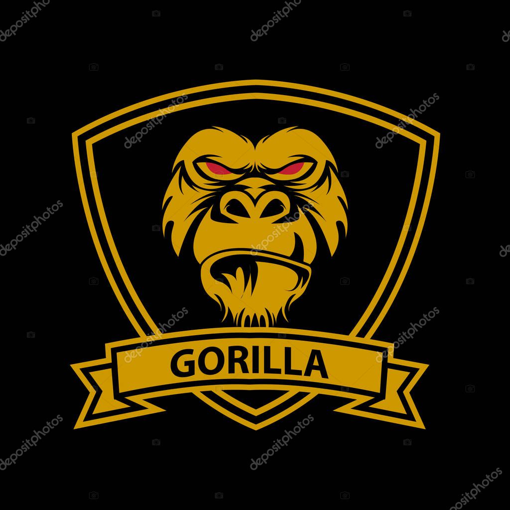 Gorilla head vector logo sport design