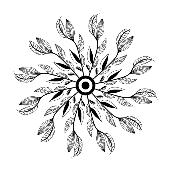 Mandala Florales Dekoratives Element Vektorbild — Stockvektor