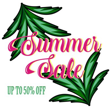 Yaz tropikal plaj vektör görüntü, yaz satış