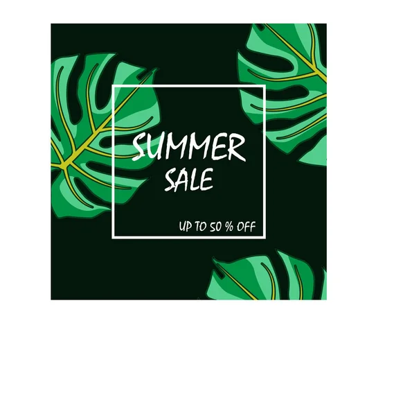 Summer Tropical Beach Vector Image Summer Sale — Stock Vector