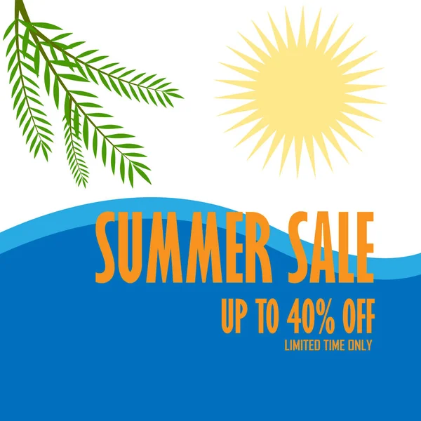 Summer Tropical Beach Vector Image Summer Sale — Stock Vector