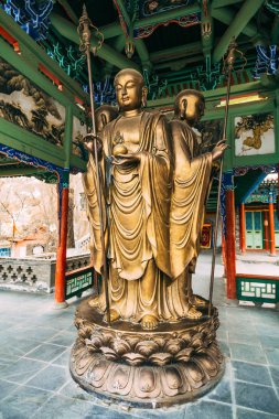 Heykel Budist Çin eski dağ Park