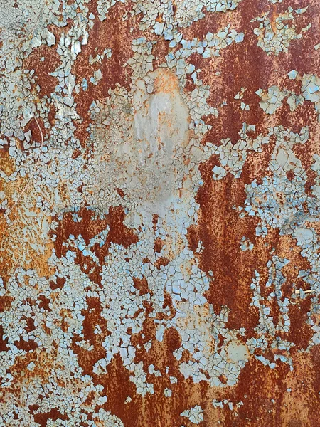 Aşınmış Metal Zemin Paslı Boyanmış Metal Duvar Paslı Metal Arka — Stok fotoğraf