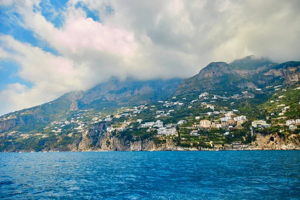 Positano Costa Amalfitana Campania Itália Bela Vista Positano Longo Costa — Fotografia de Stock