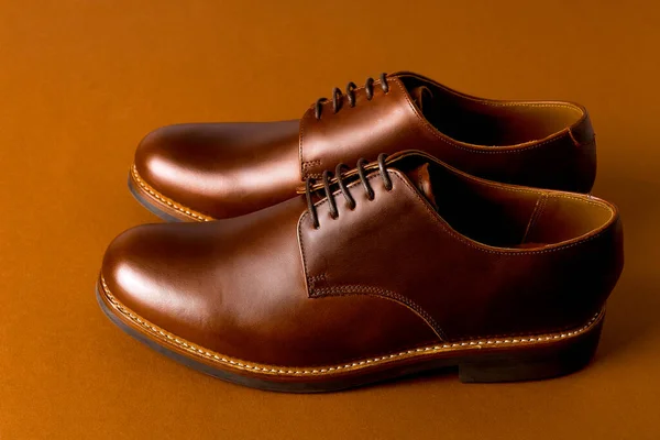 Chaussures Oxford Marron Sur Fond Papier Espace Copie — Photo