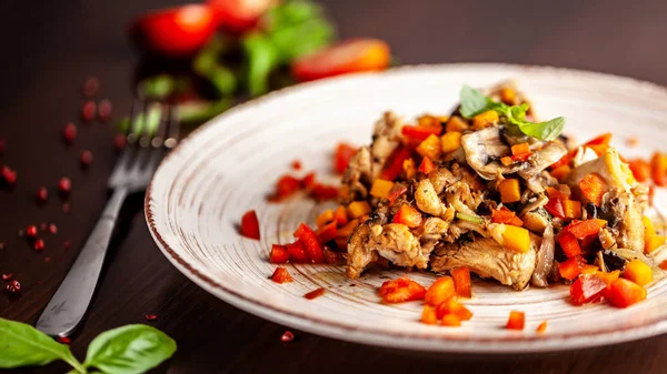 Portekizce Mutfağı Portekizce Sebzeli Tavuk Arka Plan Görüntüsü Kopya Alanı — Stok fotoğraf
