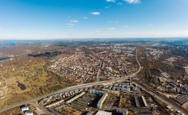 Potsdam, Brandenburg, Germany, 04.04.2020 aerial cityscape drone photo clipart