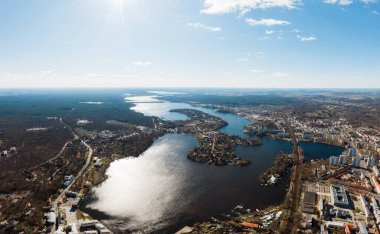Potsdam, Brandenburg, Germany, 04.04.2020 aerial cityscape drone photo clipart