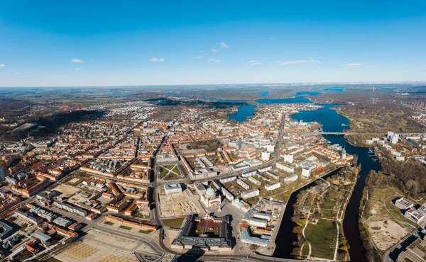 Potsdam, Brandeburgo, Germania, 04.04.2020 drone paesaggio aereo foto — Foto Stock