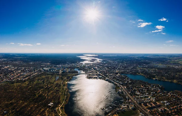 Potsdam, Brandenburg, Németország, 04.04.2020 aerial cityscape drone photo — Stock Fotó