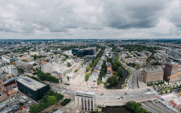 Amszterdam városkép drón kilátás felülről nyáron — Stock Fotó