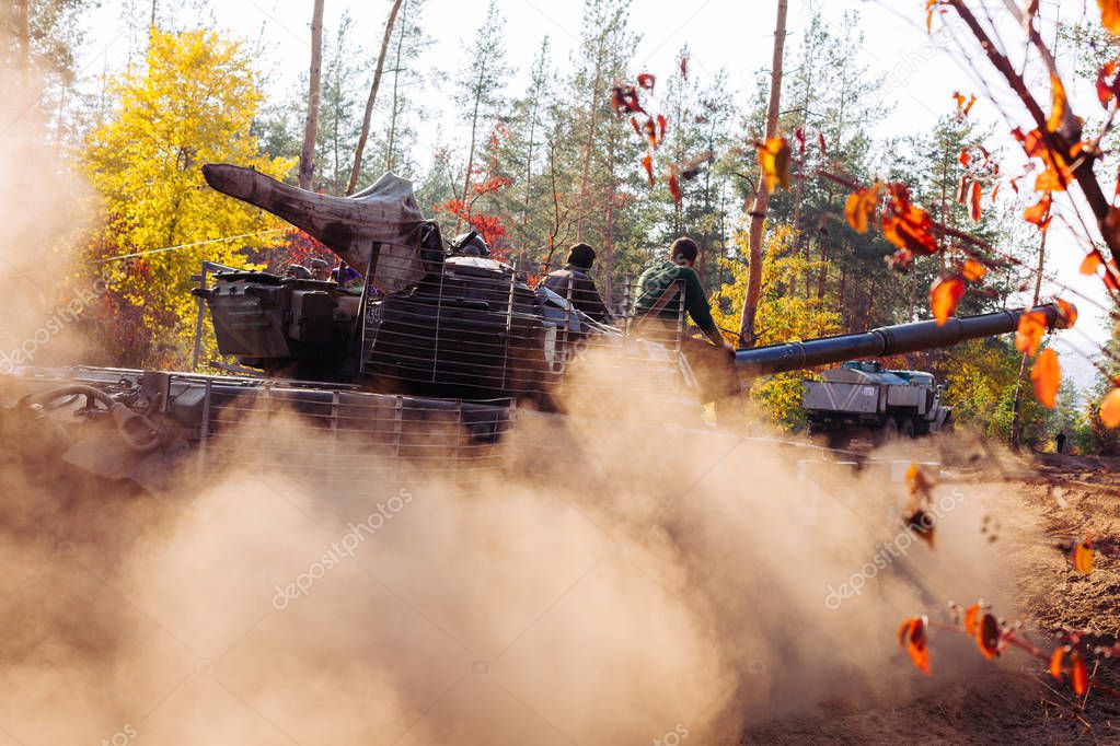 tank in a real war on donbass
