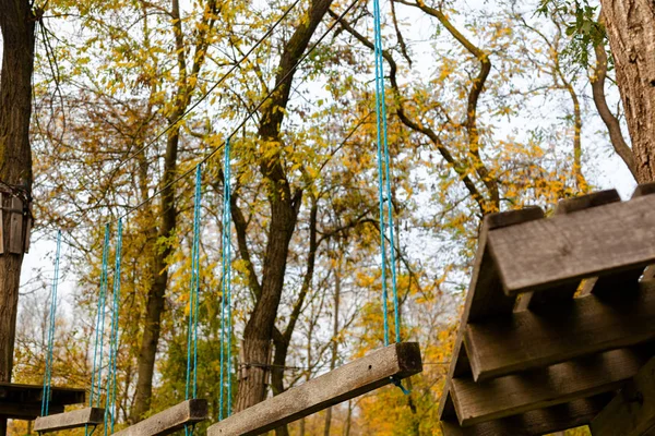 Actividades Aire Libre Parque Cuerdas Campamento Verano —  Fotos de Stock