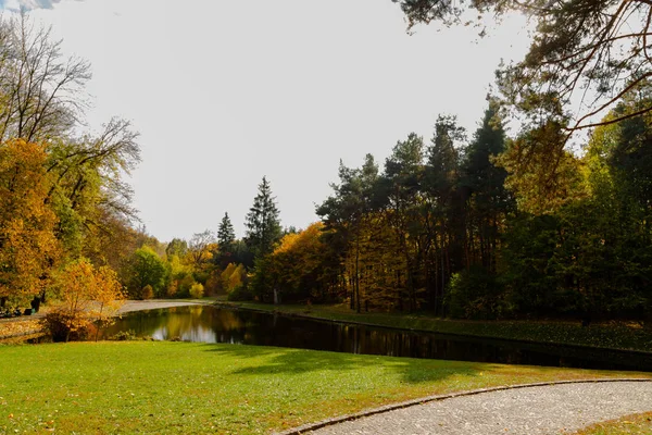 Желтые Листья Осенью Украина Uman Sophia Park — стоковое фото