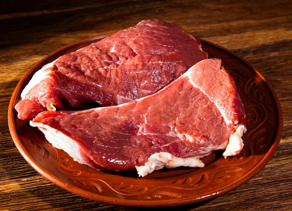 Krásný Syrový Steak Pro Domácí Kuchaře Stock Snímky