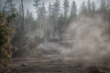 Donbass 'ta gerçek bir panzer var. Doğu Ukrayna kozalaklı bir ormanda hızla ilerliyor.