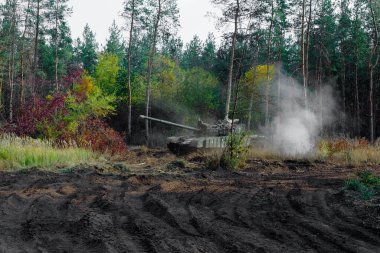 Donbass 'ta gerçek bir panzer var. Doğu Ukrayna kozalaklı bir ormanda hızla ilerliyor.